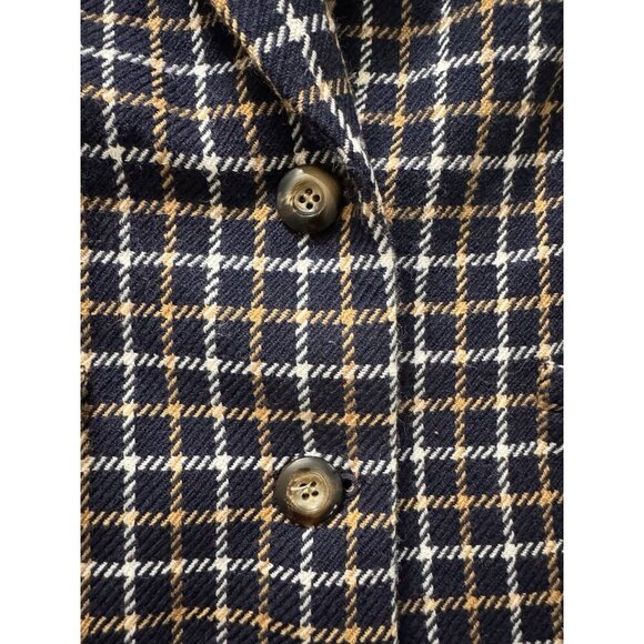 Vintage JH Collectibles 100% Wool Blazer Jacket Women’s 14 USA Button Plaid Navy - Picture 3 of 13